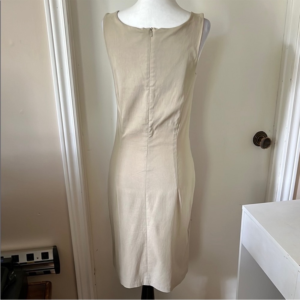 Smart Set | Women’s Size 7 Elegant Cream Sleeveless Midi Dress (Has Stretch!) - Picture 3 of 9